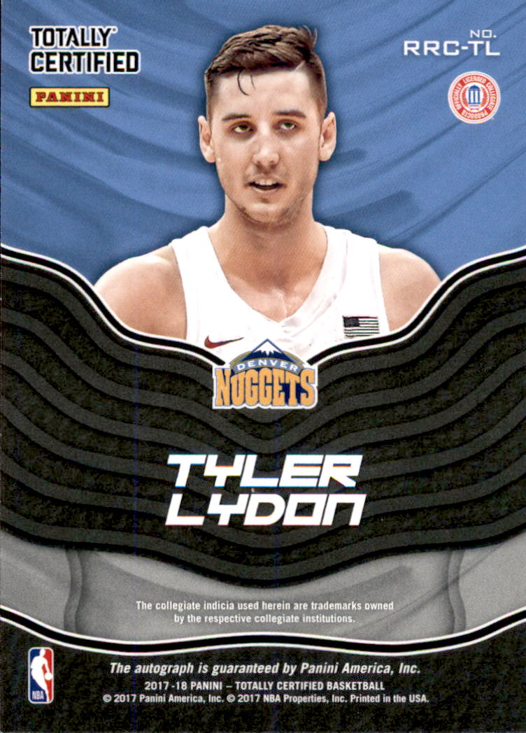 2017-18 Totally Certified Rookie Roll Call Autographs #23 Tyler Lydon back image