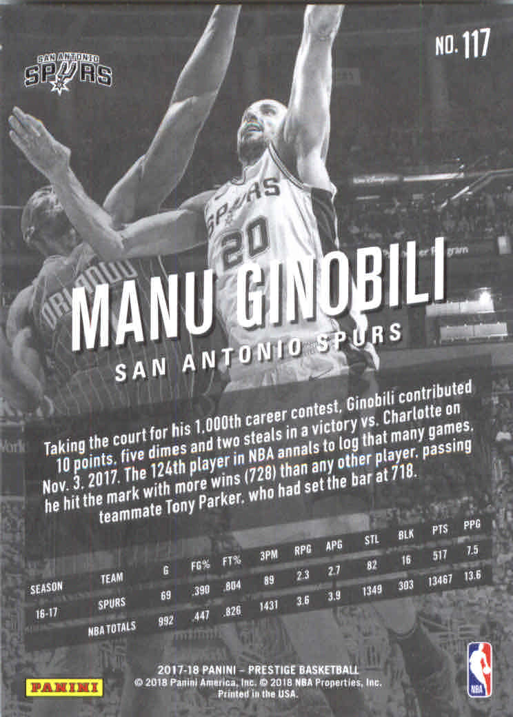 Manu Ginobili cards (2003-2018) Spurs - You Choose - Picture 161 of 163