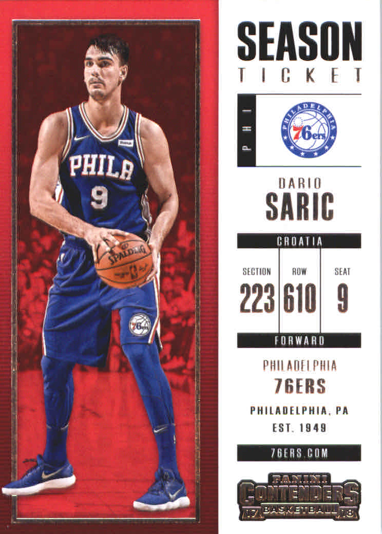 Basketball Player Dario Saric Croatia Jersey 2017-18 Panini