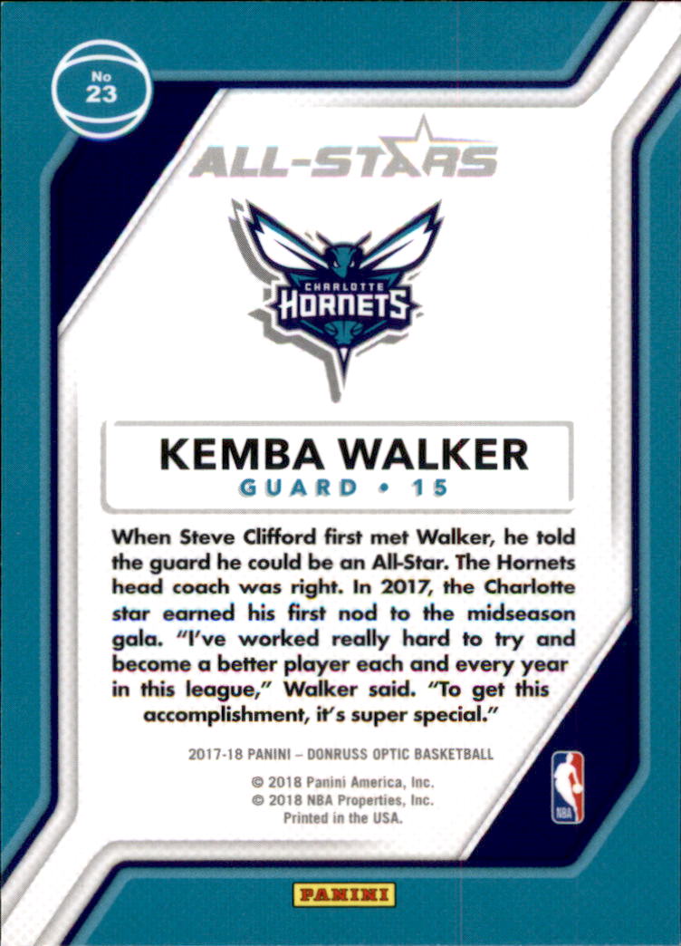 2017-18 Donruss Optic All Stars #23 Kemba Walker back image