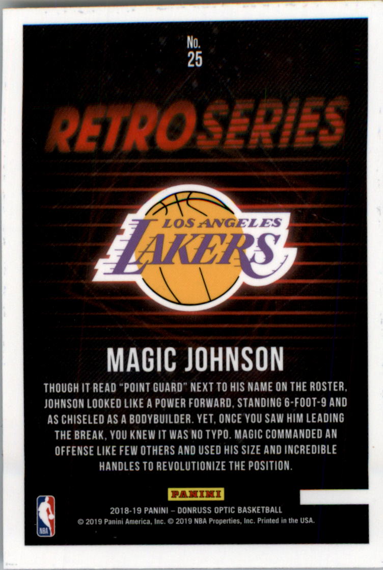 2018-19 Donruss Optic Retro Series #25 Magic Johnson back image