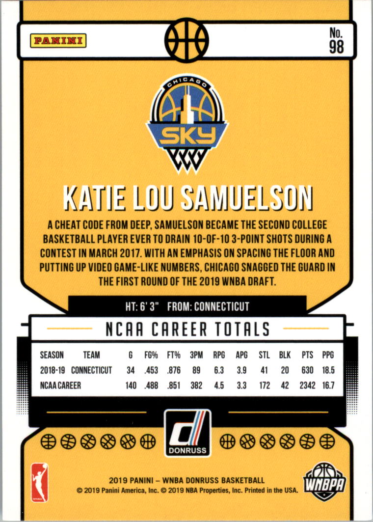 A5065- 2019 Donruss WNBA Bk Cards 1-100 +Inserts -You Pick- 15+ FREE US SHIP - Picture 189 of 263