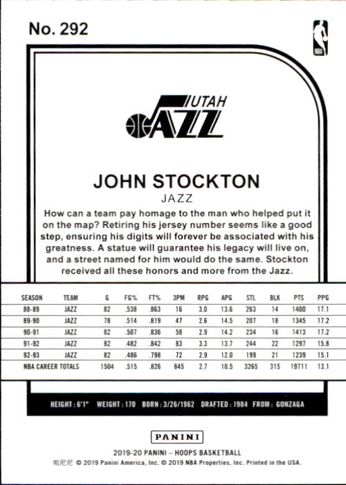John Stockton cards (1989-2021) Jazz - You Choose - Bild 276 von 284