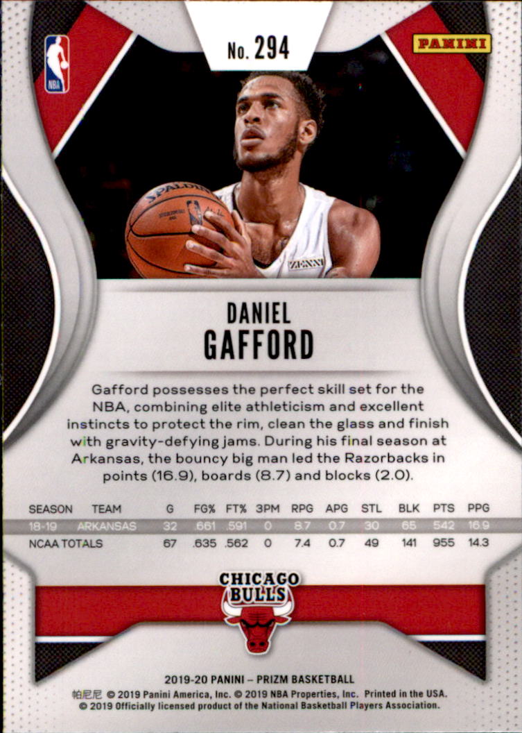 Daniel Gafford RC 2019-20 NBA Hoops Premium Stock #243 Bulls