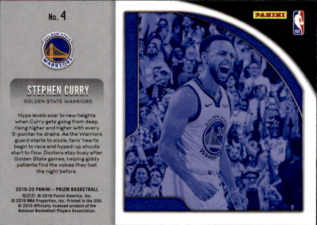 2019-20 Panini Prizm Get Hyped! #4 Stephen Curry - NM-MT | eBay
