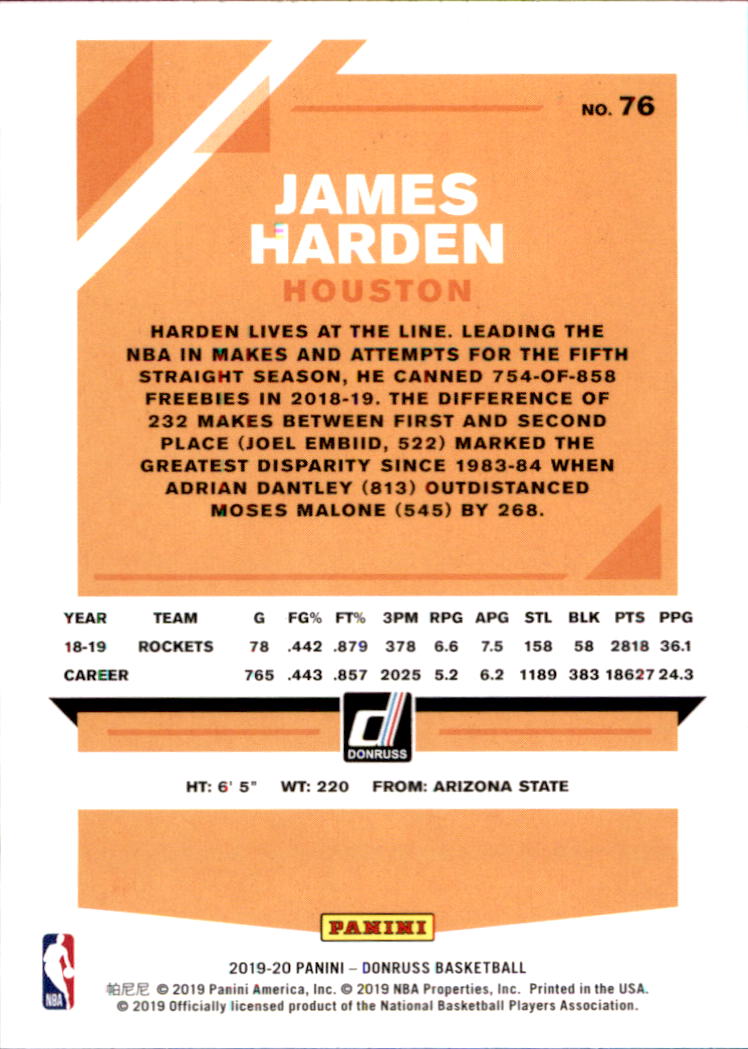 James Harden cards (2010-2024) Rockets Clippers Thunder Nets 76ers - You Choose - Picture 95 of 160