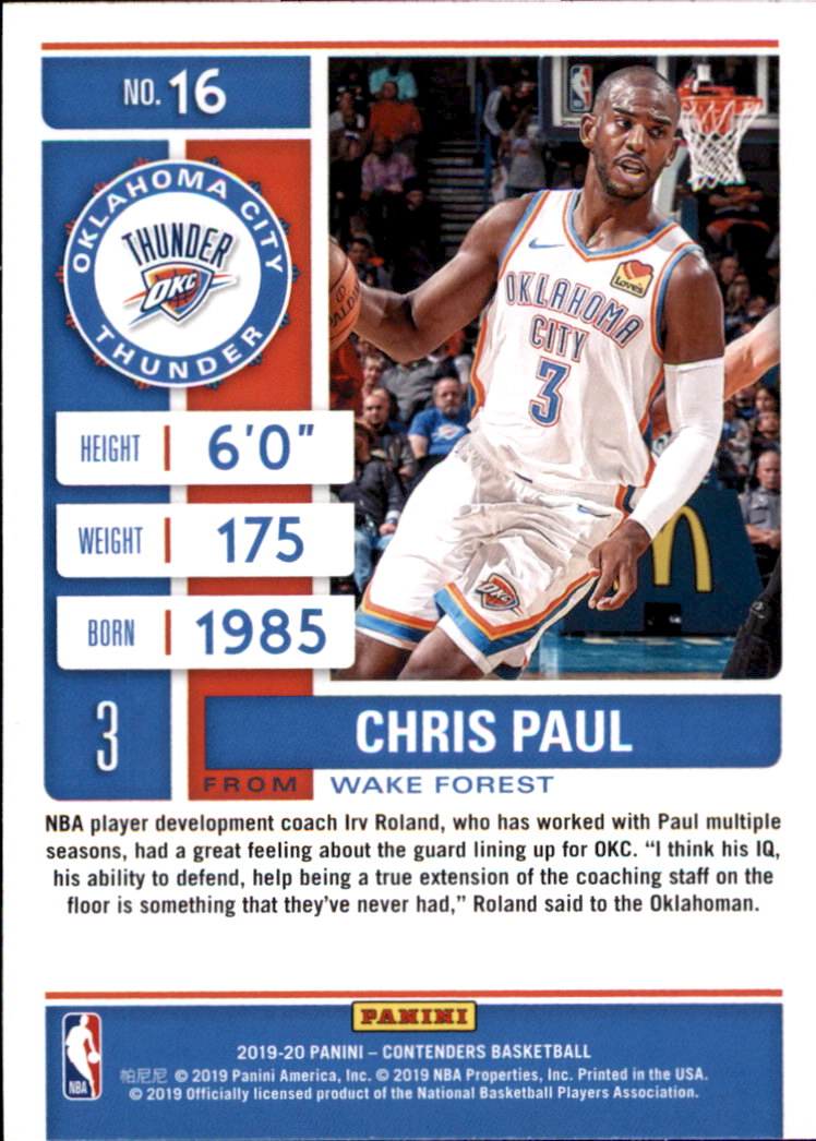 Chris Paul cards (2006-2023) Suns Thunder Rockets Clippers Hornets - You Choose - Picture 165 of 203