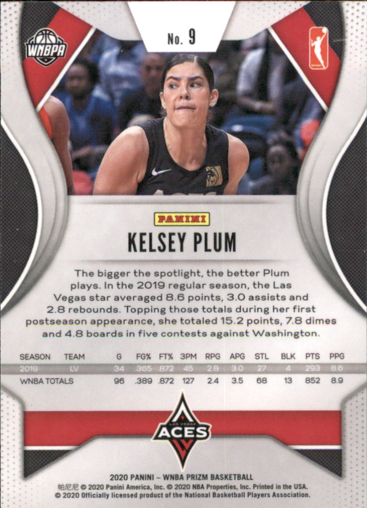 2020 Panini Prizm WNBA #9 Kelsey Plum back image