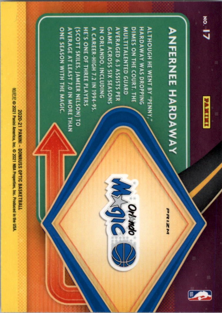 2020-21 Donruss Optic Express Lane Purple #17 Anfernee Hardaway