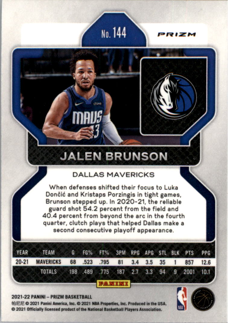 2021-22 Panini Prizm Prizms Red Ice #144 Jalen Brunson