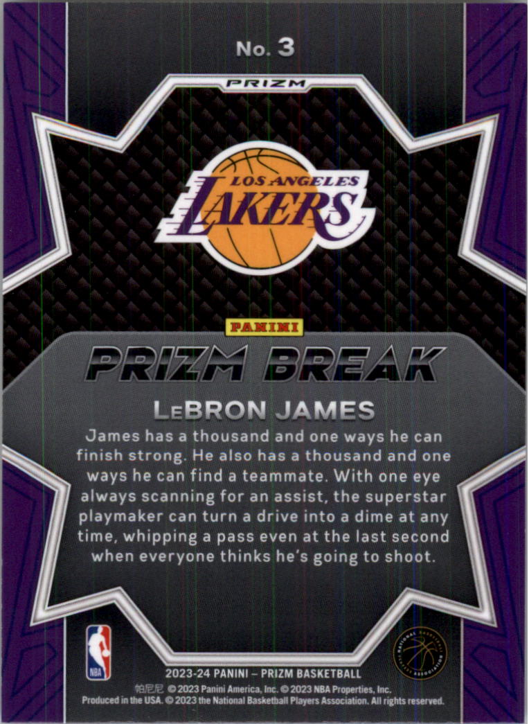 2023-24 Panini Prizm Prizm Break Prizms Fast Break #3 LeBron James