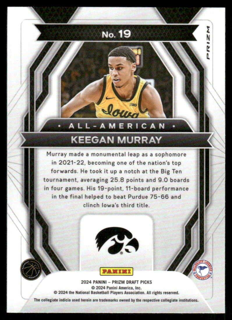 2024-25 Panini Prizm Draft Picks All-American Prizms Green #19 Keegan Murray