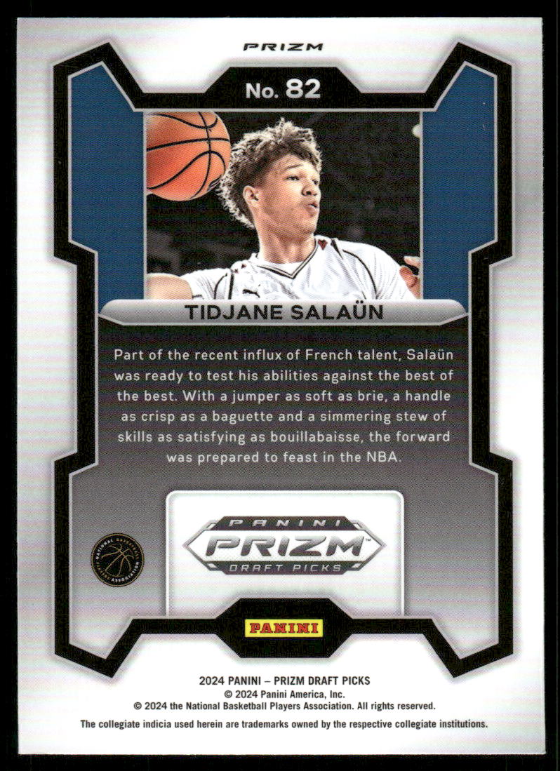 2024-25 Panini Prizm Draft Picks Prizms Green #82 Tidjane Salaun