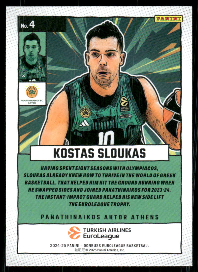 2024-25 Donruss Turkish Airlines EuroLeague Net Marvels #4 Kostas Sloukas
