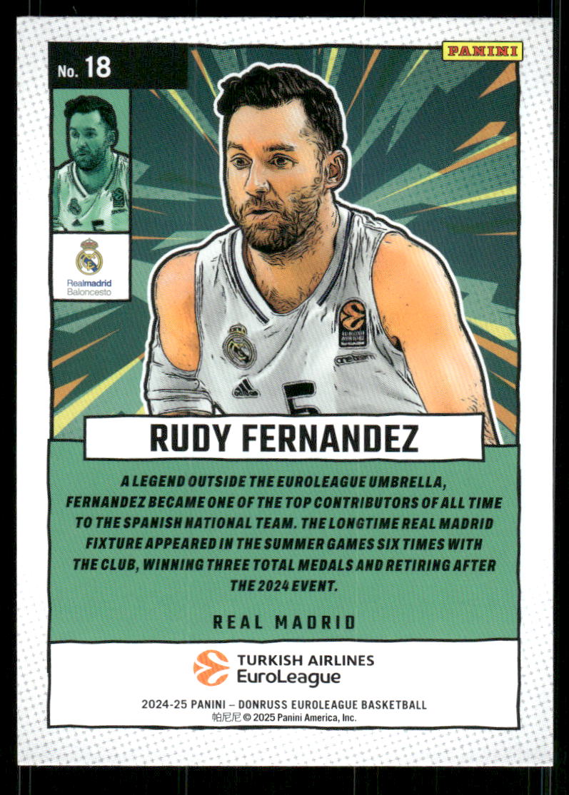 2024-25 Donruss Turkish Airlines EuroLeague Net Marvels #18 Rudy Fernandez