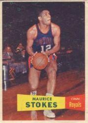 1957-58 Topps #42 Maurice Stokes DP RC UER/Text refers to NFL Record