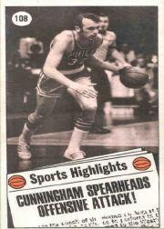 1970-71 Topps #108 Billy Cunningham AS SP back image