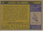 1971-72 Topps #118 John Warren back image