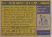 1971-72 Topps #173 Roland Taylor RC back image