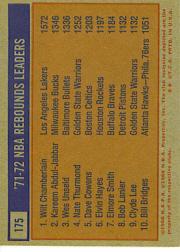 1972-73 Topps #175 Wilt Chamberlain/Kareem Abdul-Jabbar/Wes Unseld LL back image
