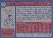1974-75 Topps #28 Rudy Tomjanovich back image
