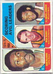 1975-76 Topps #1 Bob McAdoo/Rick Barry/Kareem Abdul-Jabbar LL