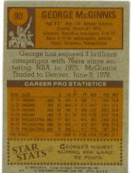 1978-79 Topps #90 George McGinnis back image
