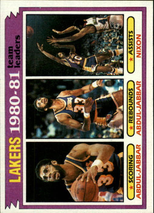 1981-82 Topps #55 Kareem Abdul-Jabbar/Kareem Abdul-Jabbar/Norm Nixon TL