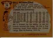 1981-82 Topps #MW78 Bill Robinzine back image