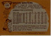 1981-82 Topps #MW100 Brian Winters back image
