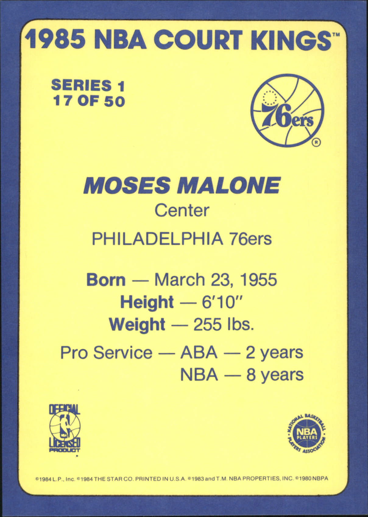 Sports Card Back