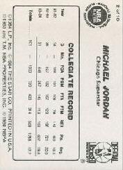 1986 Star Michael Jordan #2 Michael Jordan UER/Collegiate Stats/282 FGM not 182 back image