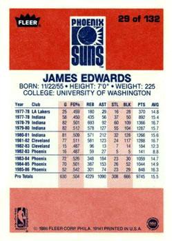 1986-87 Fleer #29 James Edwards back image