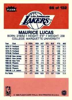 1986-87 Fleer #66 Maurice Lucas back image