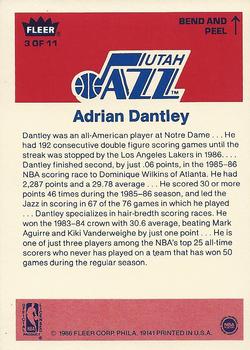 1986-87 Fleer Stickers #3 Adrian Dantley back image