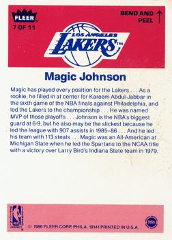 1986-87 Fleer Stickers #7 Magic Johnson back image