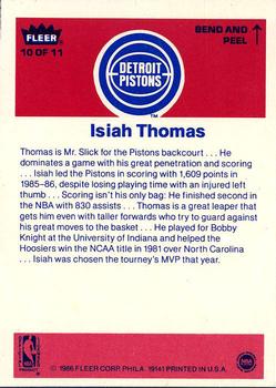 1986-87 Fleer Stickers #10 Isiah Thomas back image