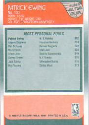 1988-89 Fleer #130 Patrick Ewing AS back image
