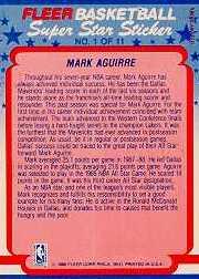 1988-89 Fleer Stickers #1 Mark Aguirre back image