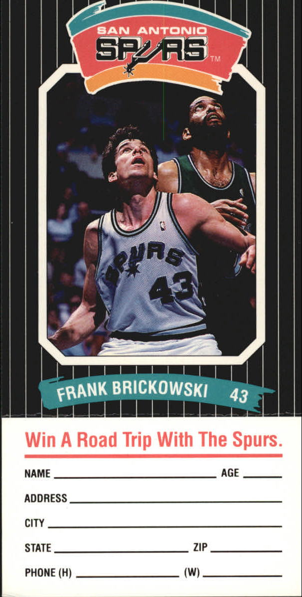 1988-89 Spurs Police/Diamond Shamrock #3 Frank Brickowski 43