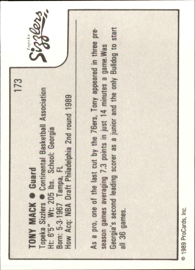 Sports Card Back