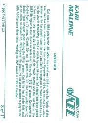 1990 Star Karl Malone #8 Karl Malone/Career Info back image