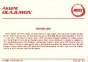 1990 Star Hakeem Olajuwon #10 Hakeem Olajuwon/Personal Info back image