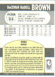 1990-91 Fleer Update #U6 Dee Brown RC back image