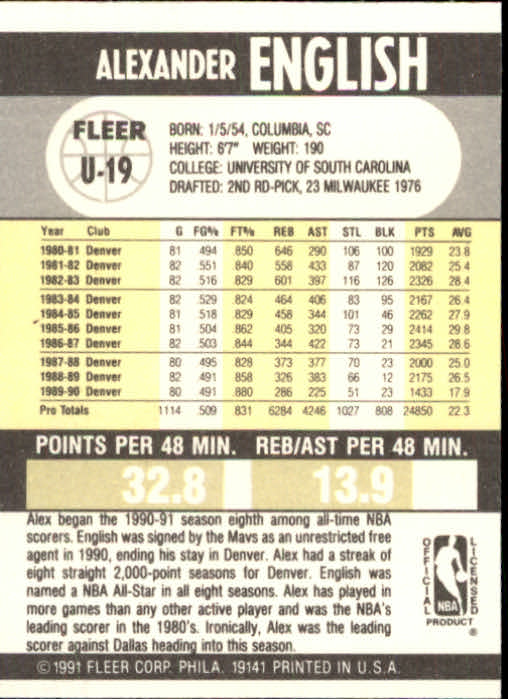 B0203- 1990-91 Fleer Basketball Update Cards 1-100 -You Pick- 15+ FREE US SHIP - Picture 39 of 201