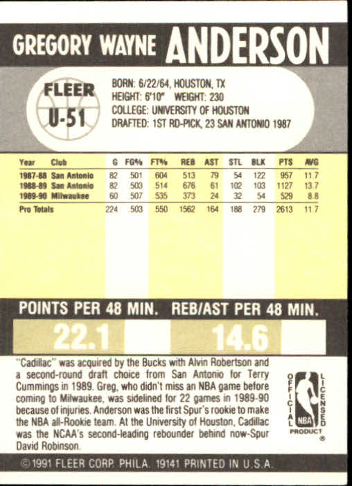 B0203- 1990-91 Fleer Basketball Update Cards 1-100 -You Pick- 15+ FREE US SHIP - Picture 103 of 201
