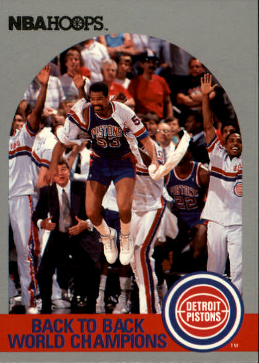 1990-91 Hoops #342 Pistons Celebrate UER/James Edwards Player named as Sidney/Green is really David Greenwood