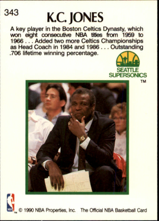 1990-91 Hoops #343 K.C. Jones CO back image