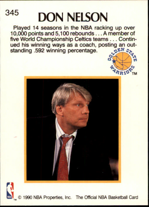 1990-91 Hoops #345 Don Nelson CO back image
