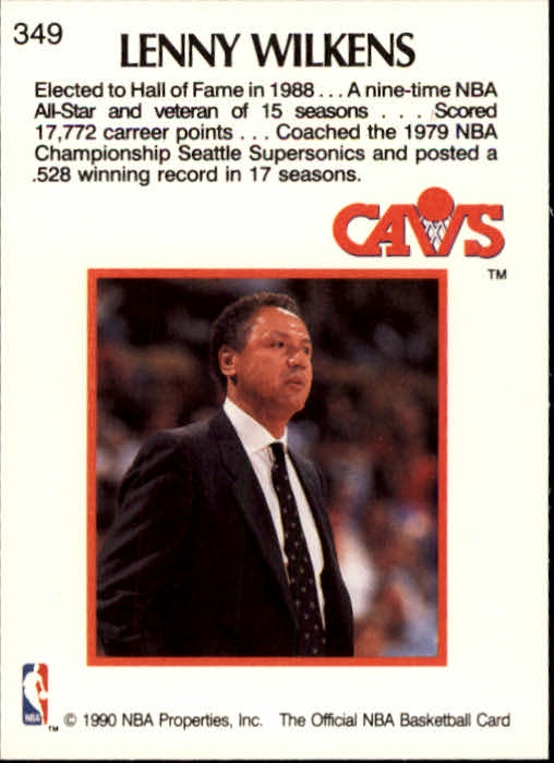 1990-91 Hoops #349 Lenny Wilkens CO back image